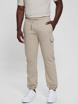 Guess - Beige Solid Regular Fit Joggers