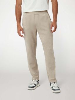 Guess - Beige Solid Straight Fit Trackpant