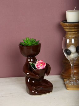 AAPNO RAJASTHAN Black Head Mini Planter Pots