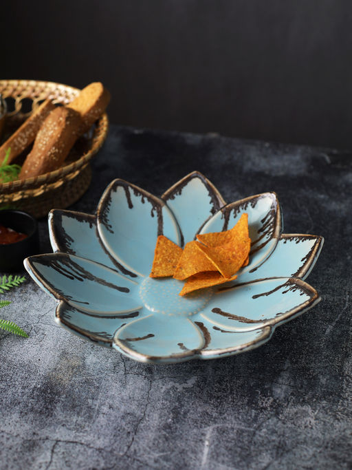 AAPNO RAJASTHAN Lotus Shape Ceramic Platter