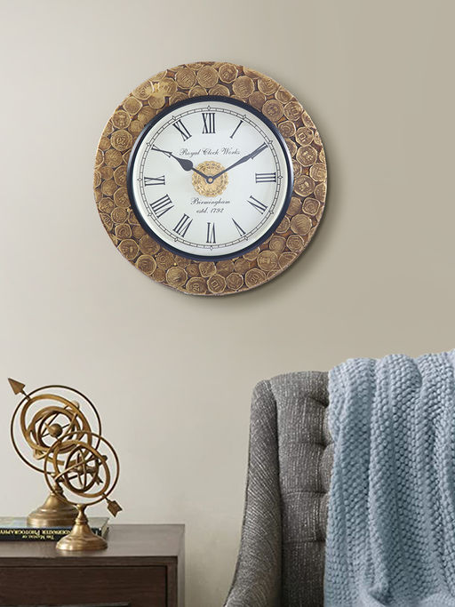 AAPNO RAJASTHAN Designer Brass Wall Clock