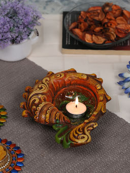 AAPNO RAJASTHAN - Unique Design Big Gel Filled Terracotta Diya