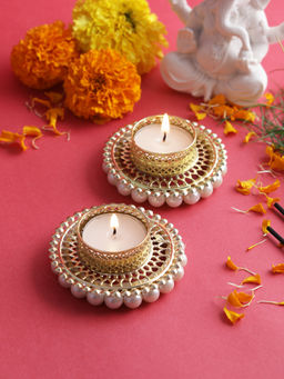 AAPNO RAJASTHAN - Set of 2 Jali Diya with Tealight