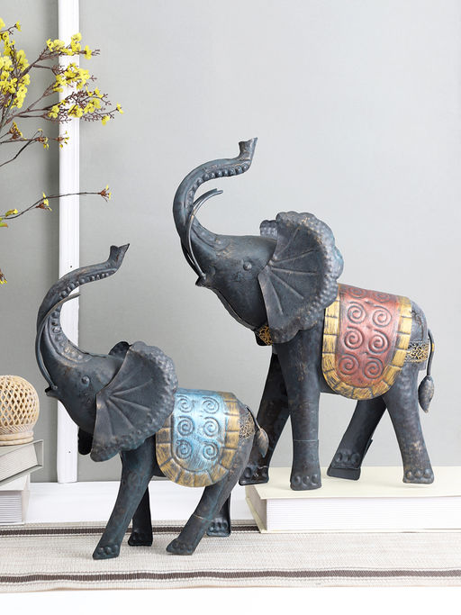 AAPNO RAJASTHAN Gajraj Detailed Elephant Table D cor Set of 2