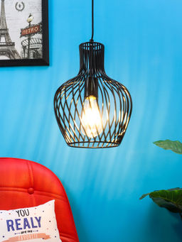 AAPNO RAJASTHAN - Bottle Shaped Pendant Lamp in Black
