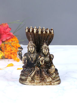 AAPNO RAJASTHAN - Lord Vishnu & Goddess Laxmi Brass Showpiece