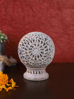AAPNO RAJASTHAN - Flower Design Stone Tealight/Candle Holder