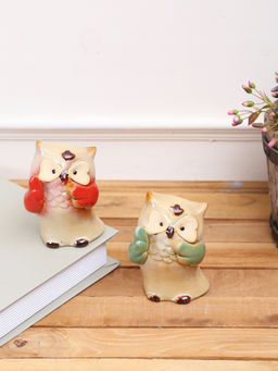 Tayhaa - Dancing Multicoloured Perky Owls Ceramic Set
