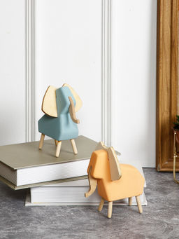 Tayhaa - Wooden Blend Colourful Elephant Pair