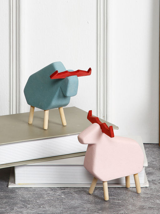 Tayhaa Colourful Polyresin & Wood Cow Pair Showpiece