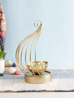 Tayhaa - Golden Metal Tealight Holder