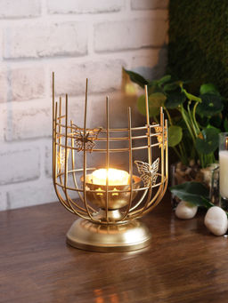 Tayhaa - Golden Metal Tealight Holder
