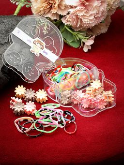 Stol'N - Multicolour 14 Pieces Hair Clips & 60 Pieces Rubber Bands