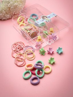 Stol'N - Multicolour 14 Pieces Hair Clips & 50 Pieces Rubber Bands