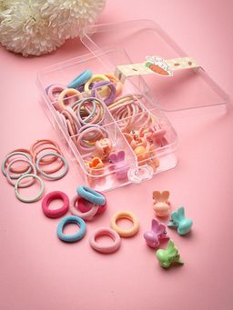Stol'N - Multicolour 10 Pieces Hair Clips & 50 Pieces Rubber Bands