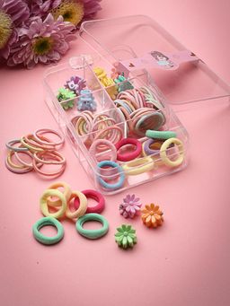 Stol'N - Multicolour 10 Pieces Hair Clips & 50 Pieces Rubber Bands
