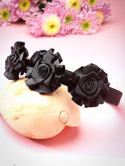 Stol'N - Black Floral Applique Headband