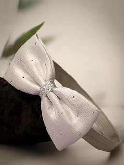 Stol'N - Grey Bow Applique Headband