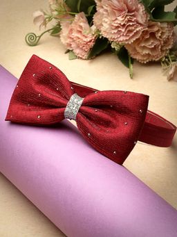 Stol'N - Burgundy Bow Applique Headband