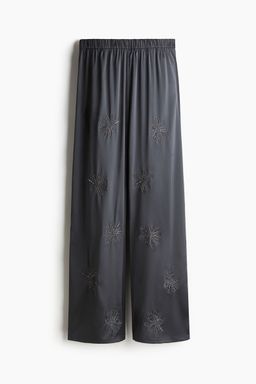 H&M - Women Grey Embroide Trousers