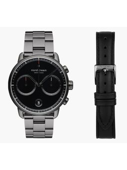 Nordgreen - Pioneer Gift Set - Black Dial - 3-Link-42mm - Gun Metal-PI42GM3LGUBLLEBL