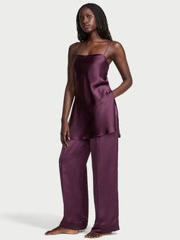 Victoria's Secret - Luxe Satin Tunic Cami and Pant Purple