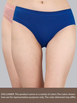 SOIE - Women Mid Rise Stretch Cotton Seamless Full Coverage Shorty Panty Multi-Color (Pack of 2)