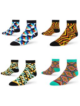 Dynamocks - Men and Women Ankle Length Socks - Free Size - Pack of 4 Pairs
