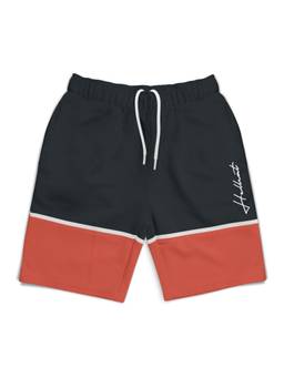 HELLCAT - Trendy Red Colorblock with branding Printed Shorts