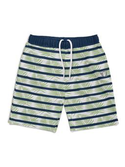 HELLCAT - Trendy Petrol Blue Striped with branding Printed Shorts