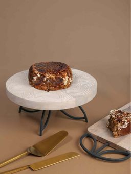Ellementry - Gateau Wooden Cake Stand With Metal Legs