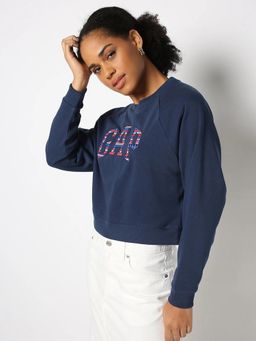 GAP - Women's Regular Fit Crew Neck Embroidered Sweatshirt