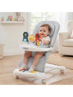 BAYBEE - Grey Baby Rocker with Music & Light Kick Piano also Walker