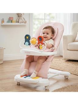 BAYBEE - Pink Baby Rocker with Music & Light Kick Piano also Walker