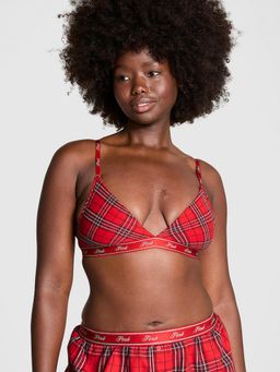 Victoria's Secret - Pink Bralettes and Bra Tops Logo Cotton Triangle Bralette Multi-Color