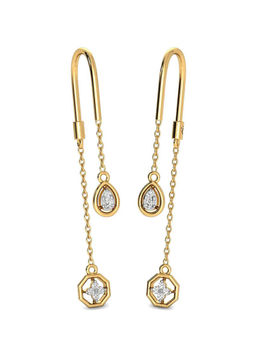 Candere by Kalyan Jewellers - 18K BIS Hallmark Yellow Gold and Diamond Starlet Earrings