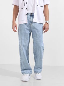 The Indian Garage Co - Men Loose Fit Solid Mid-Rise Jeans