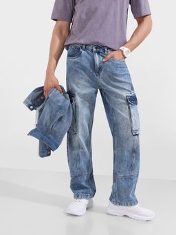 The Indian Garage Co - Men Relaxed Fit Solid Mid-Rise Jeans