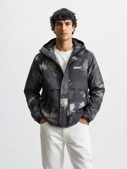 The Indian Garage Co - Men Regular Fit Printed Hooded Full Sleeves Jacket