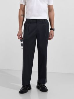 The Indian Garage Co - Men Relaxed Fit Solid Mid-Rise Trousers