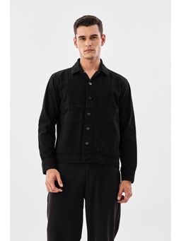 Snitch - Black Solid Full Sleeves Regular Casual Jacket for Men