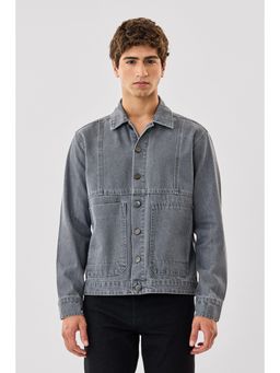 Snitch - Grey Solid Full Sleeves Regular Casual Jacket for Men