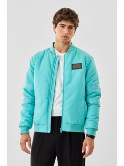Snitch - Turquoise Plain Full Sleeves Regular Casual Jacket for Men