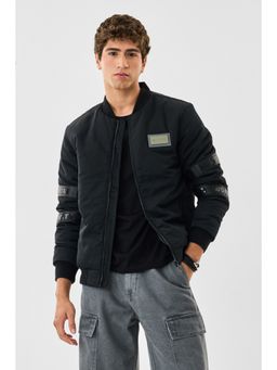 Snitch - Black Plain Full Sleeves Regular Casual Jacket for Men
