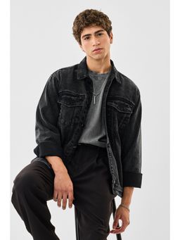 Snitch - Black Denim Full Sleeves Regular Casual Jacket for Men