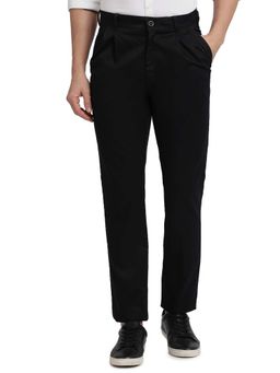 ColorPlus - Comfort Fit Solid Black Trouser