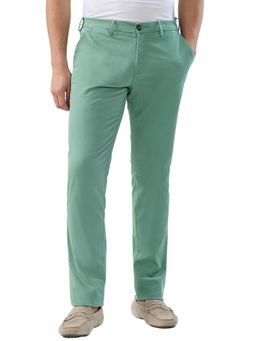 ColorPlus - Slim Fit Solid Medium Green Trouser