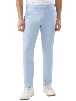 ColorPlus - Super Slim Fit Printed Light Blue Trouser