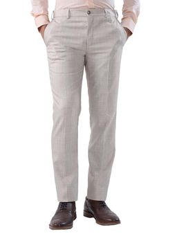 Raymond - Slim Fit Self Design Medium Grey Trouser