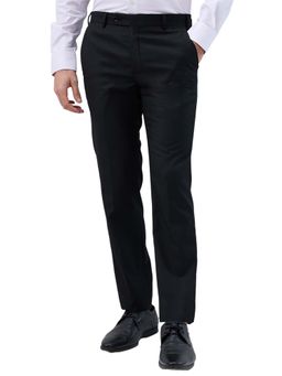 Raymond - Contemporary Fit Self Design Black Trouser